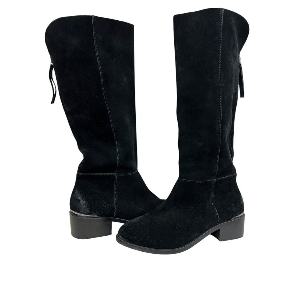 Naughty Monkey Boots‎ Suede Knee High Rider Sz 8.5M Black Western Cowgirl Boho